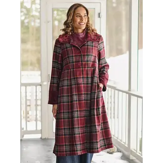 April Cornell Mahogany Wool Jacket, red plaid