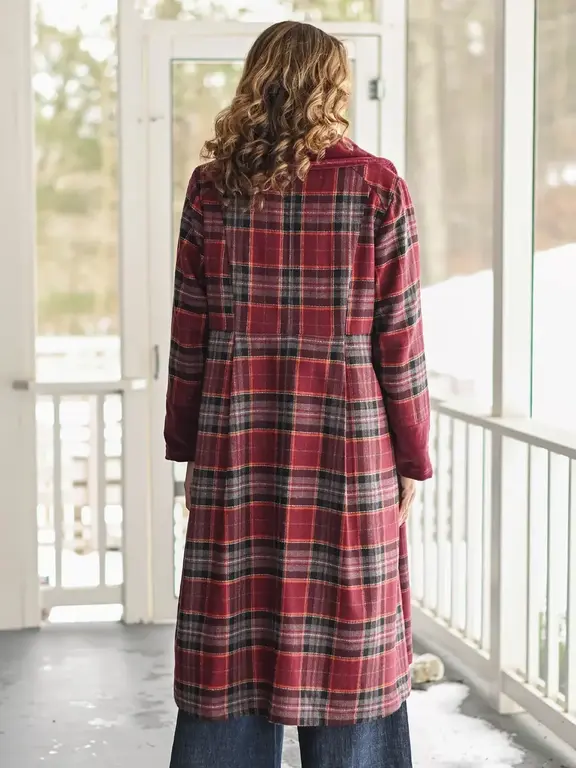 April Cornell Mahogany Wool Jacket, red plaid