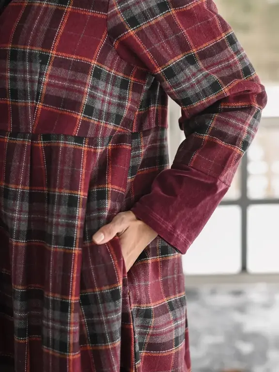 April Cornell Mahogany Wool Jacket, red plaid
