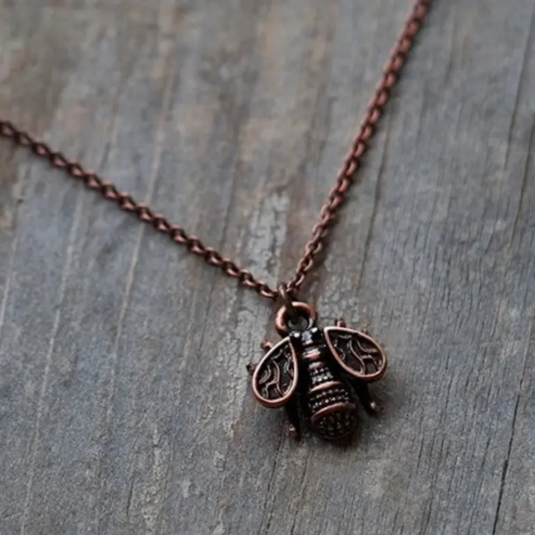 Wild Abandon Copper plated Honey Bee necklace