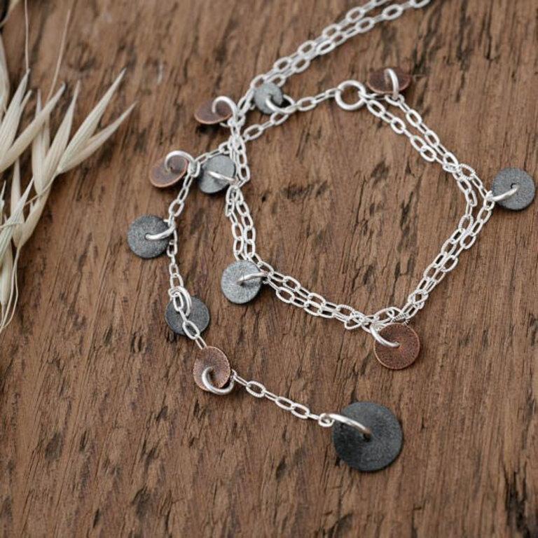 Wild Abandon Silver plated Rae necklace / black / copper