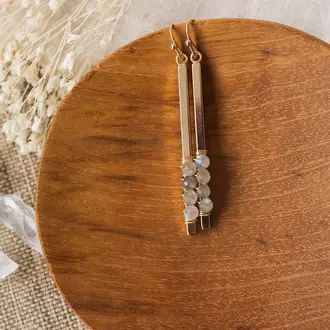 Wild Abandon Gold plated Zola earrings / labradorite