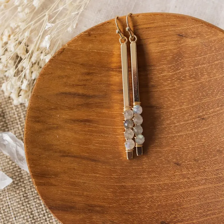Wild Abandon Gold plated Zola earrings / labradorite