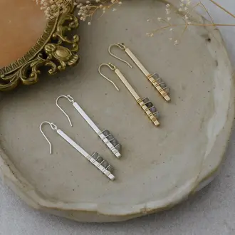 Wild Abandon Silver plated Zola earrings / labradorite