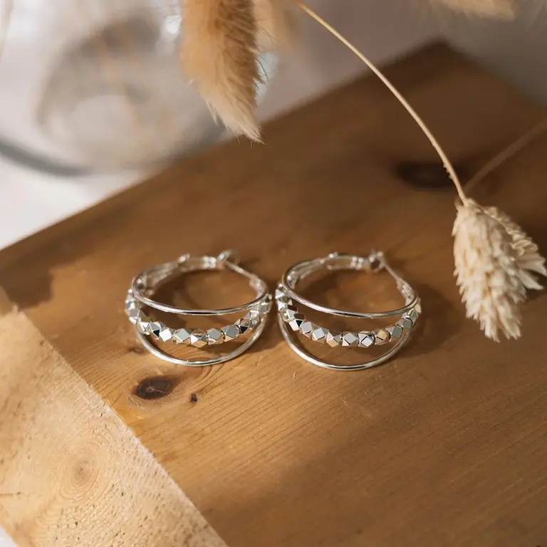 Wild Abandon Silver plated Zahra hoops