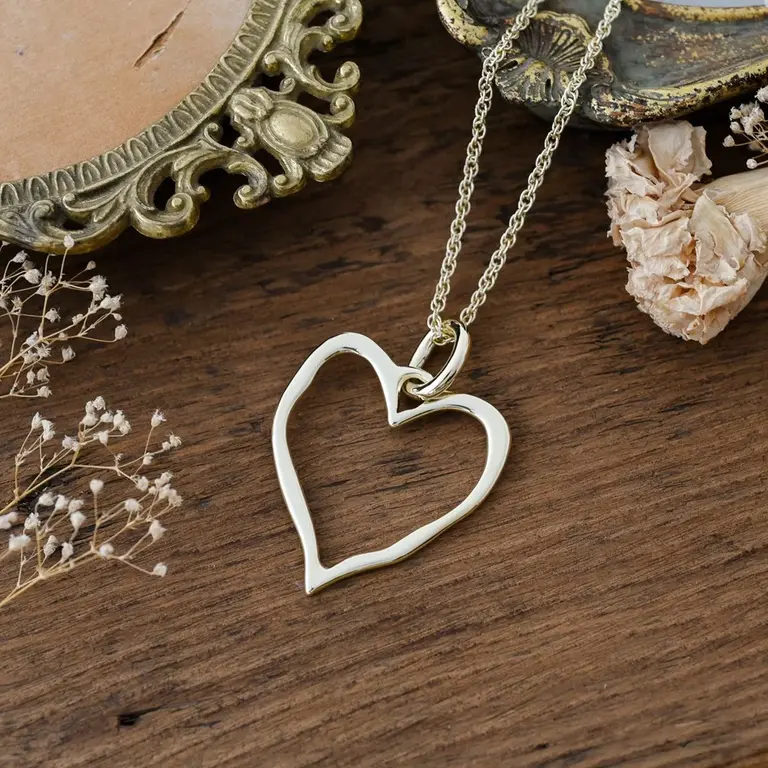 Wild Abandon Gold plated Giving Heart necklace