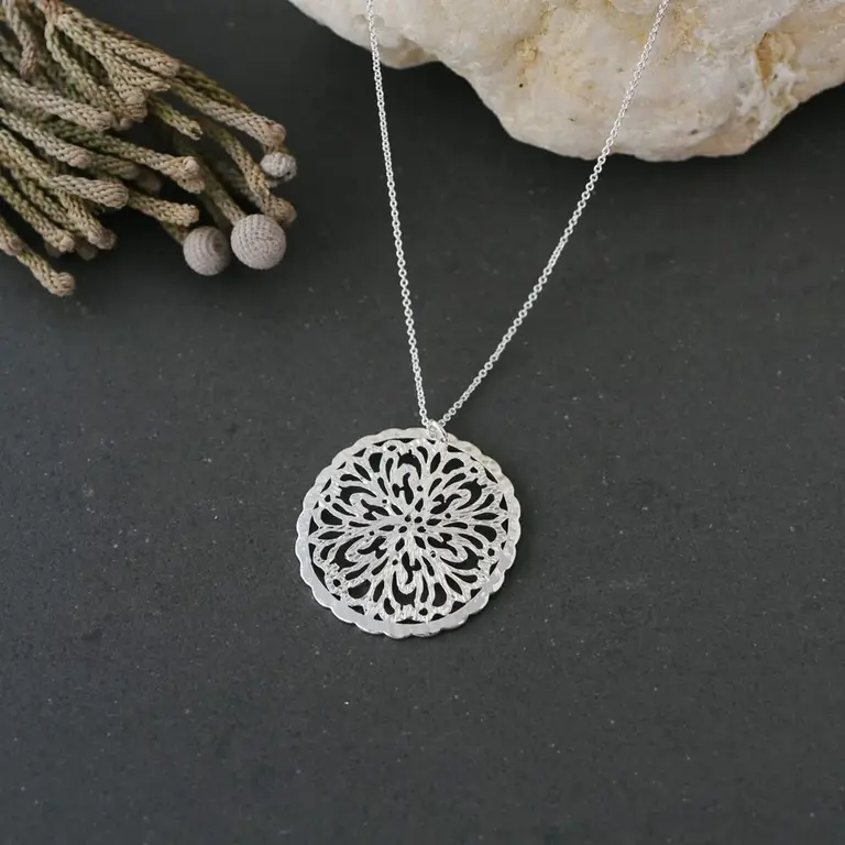 Wild Abandon Silver plated Mantra necklace