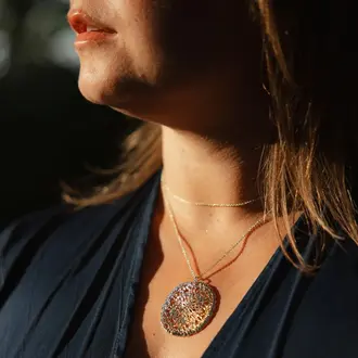 Wild Abandon Silver plated Mantra necklace
