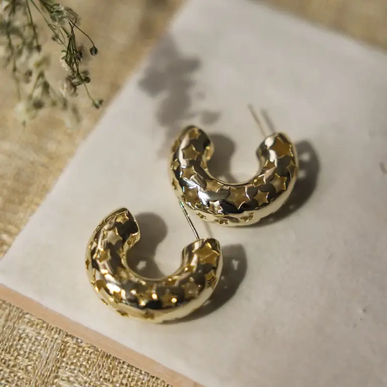 Wild Abandon Gold plated Celestial hoops