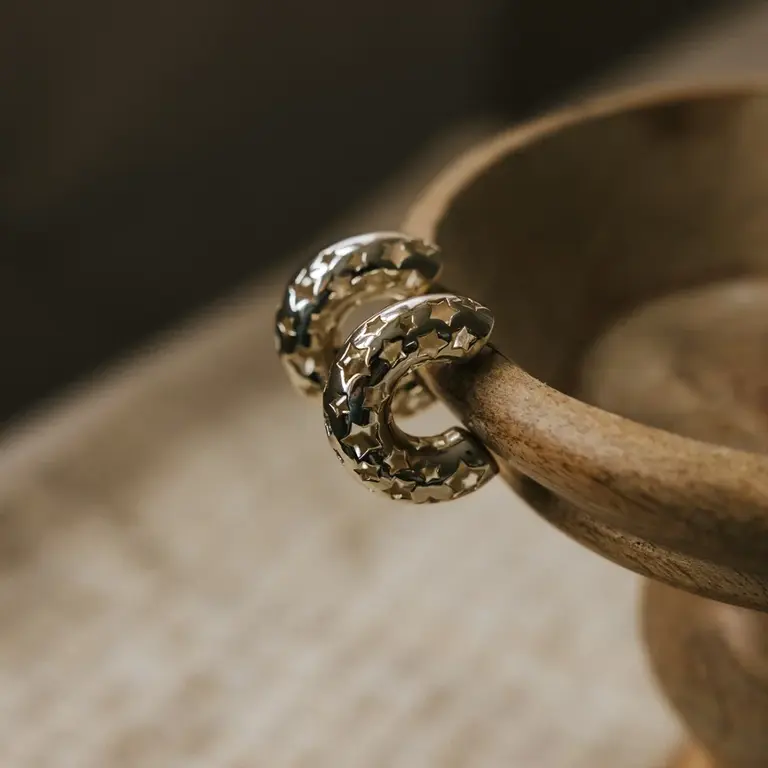 Wild Abandon Gold plated Celestial hoops