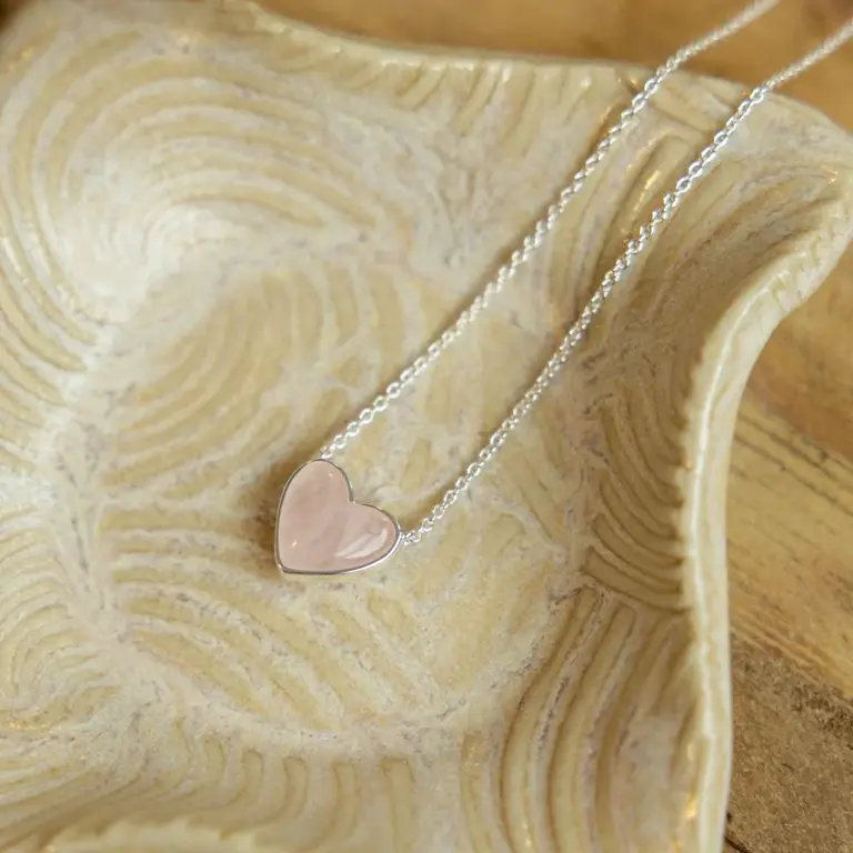 Wild Abandon Silver plated All Your Heart necklace / rose quartz