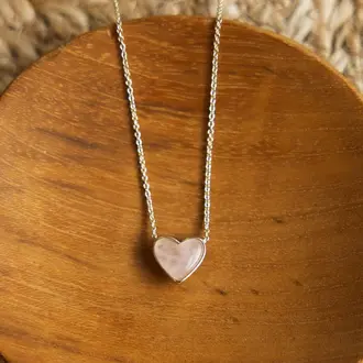 Wild Abandon Gold plated All Your Heart necklace / rose quartz