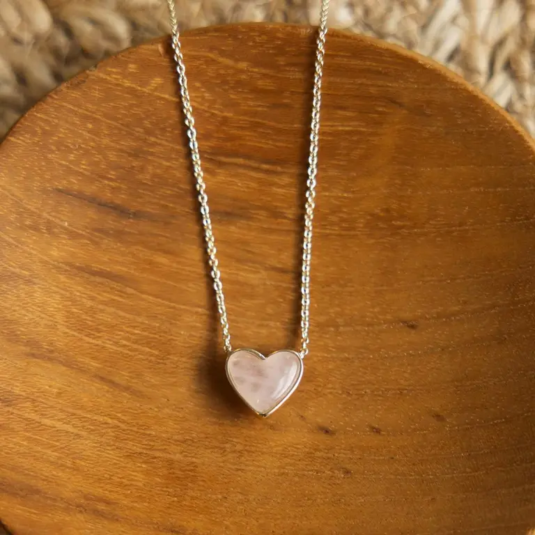 Wild Abandon Gold plated All Your Heart necklace / rose quartz