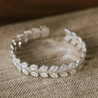 Wild Abandon Silver plated Leaf Trail cuff