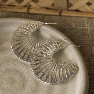 Wild Abandon Silver plated Ray of Sunshine hoops