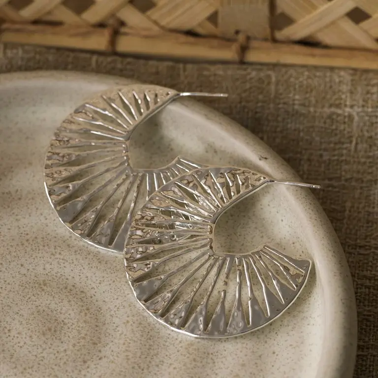 Wild Abandon Silver plated Ray of Sunshine hoops