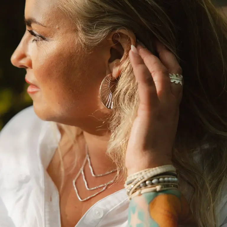 Wild Abandon Silver plated Ray of Sunshine hoops