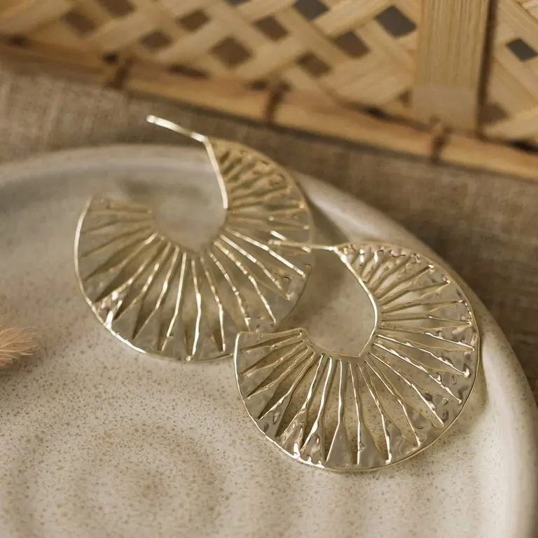 Wild Abandon Gold plated Ray of Sunshine hoops