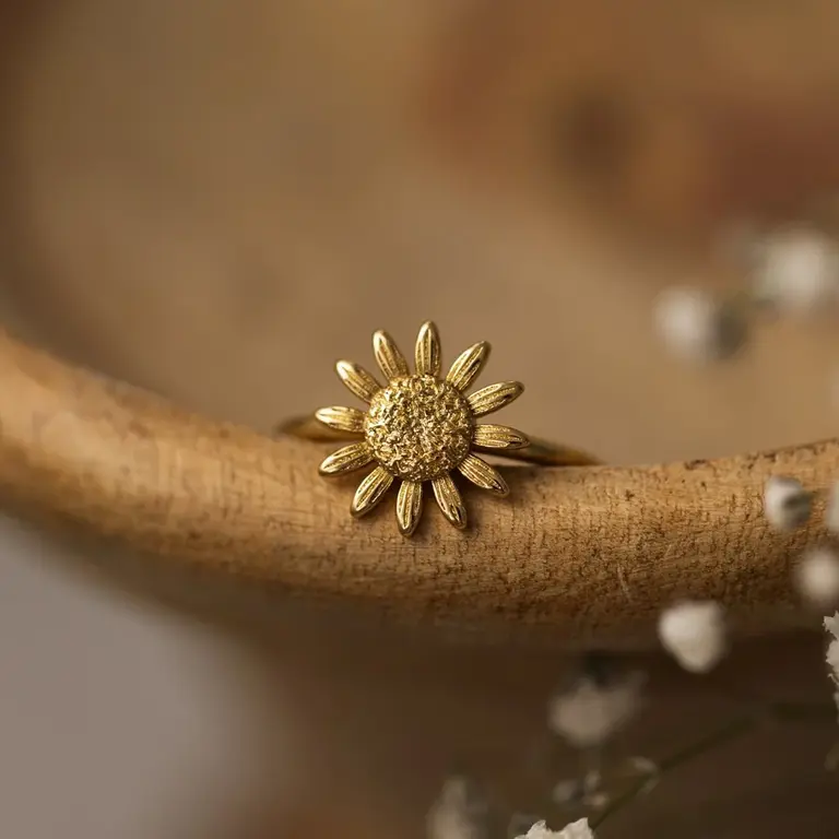 Wild Abandon Gold plated Sunflower ring