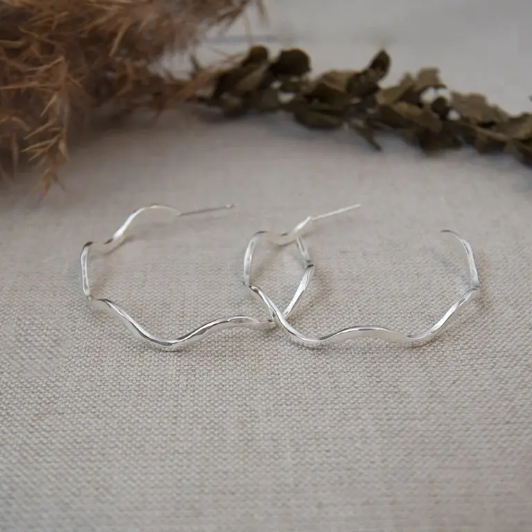 Wild Abandon Silver plated Bombora hoops