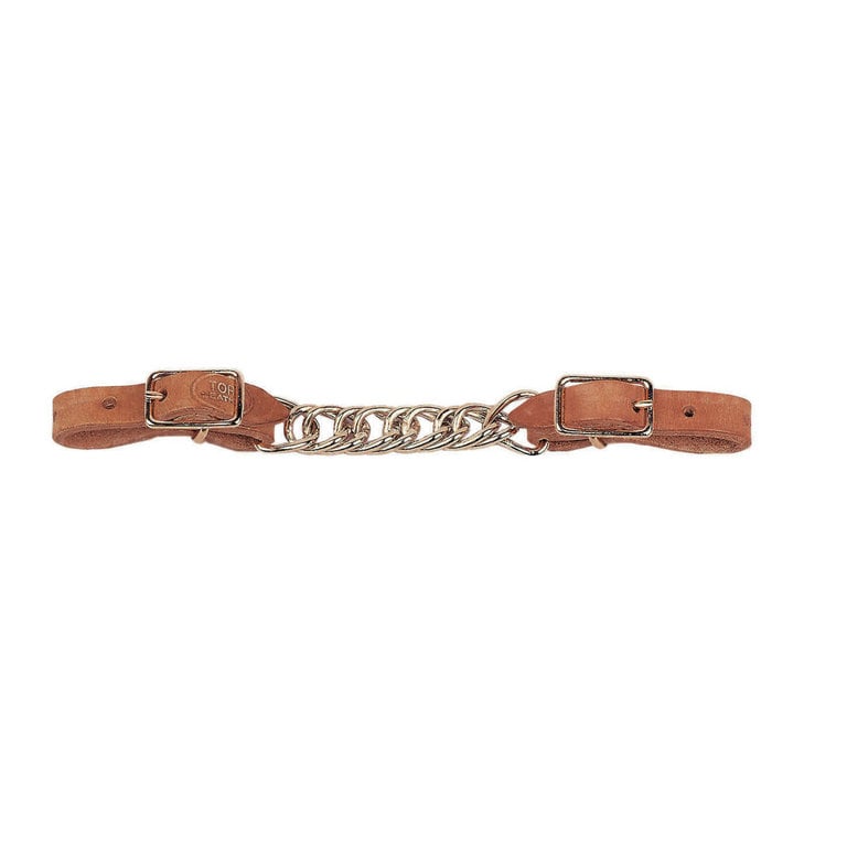 TORY LEATHER FLAT CHAIN CURB