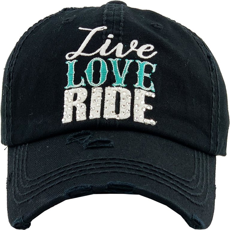 LIVE LOVE RIDE HAT BLACK