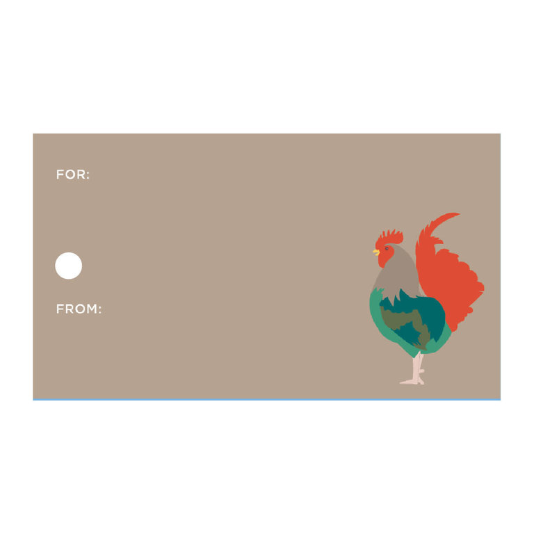 SET OF 10 ROOSTER GIFT TAGS