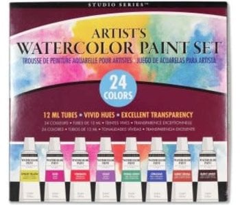 Artist's watercolor paint set