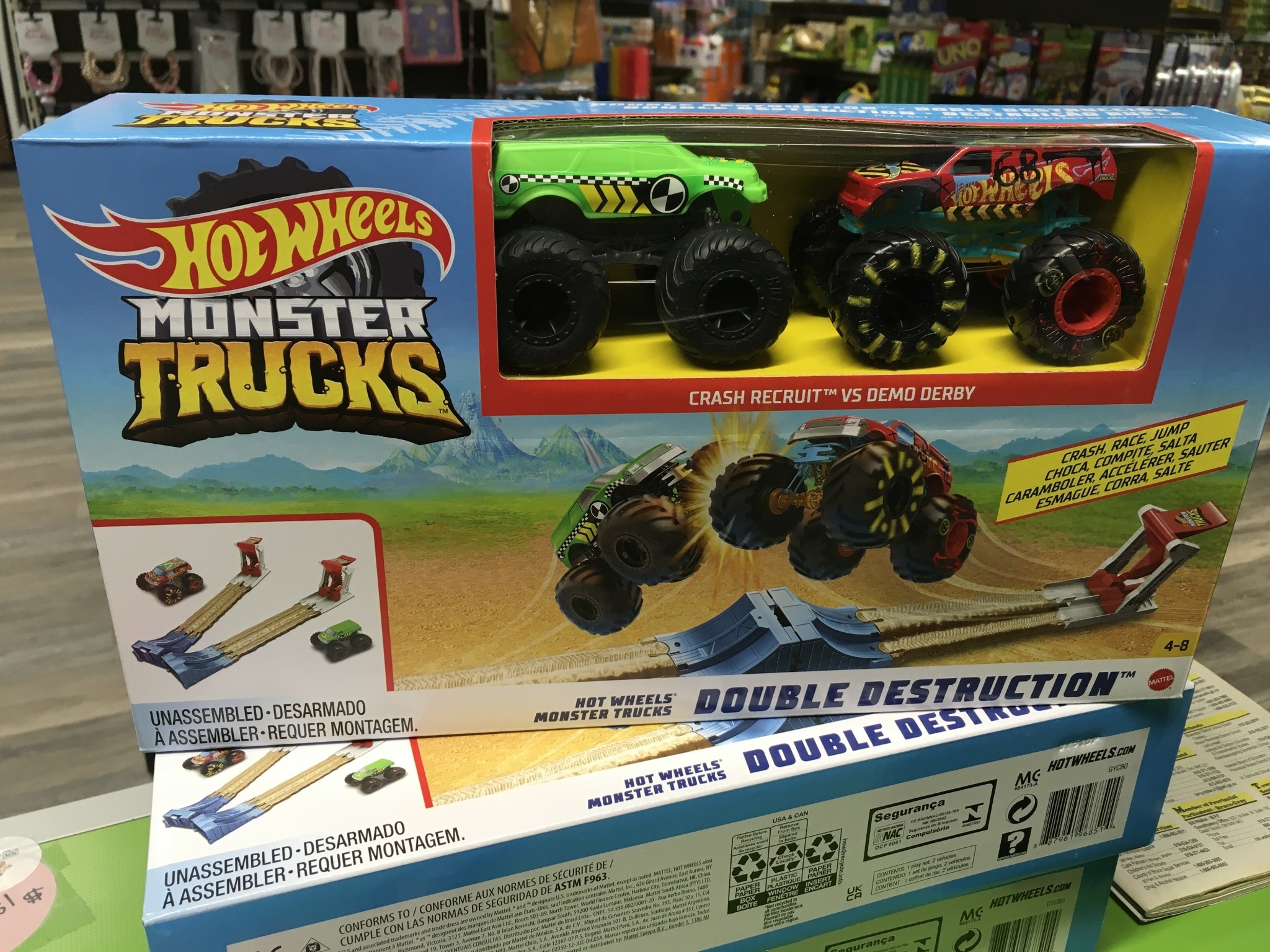 Hot Wheels Monster Trucks Double Destruction Play Set - Aunt Donkeys