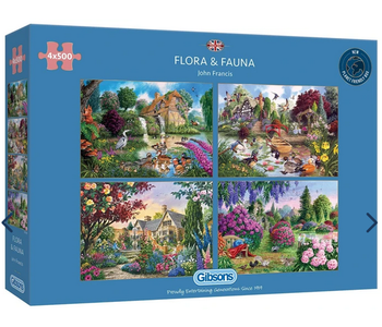 Flora and Fauna 4 x 500 Piece Jigsaw Puzzles