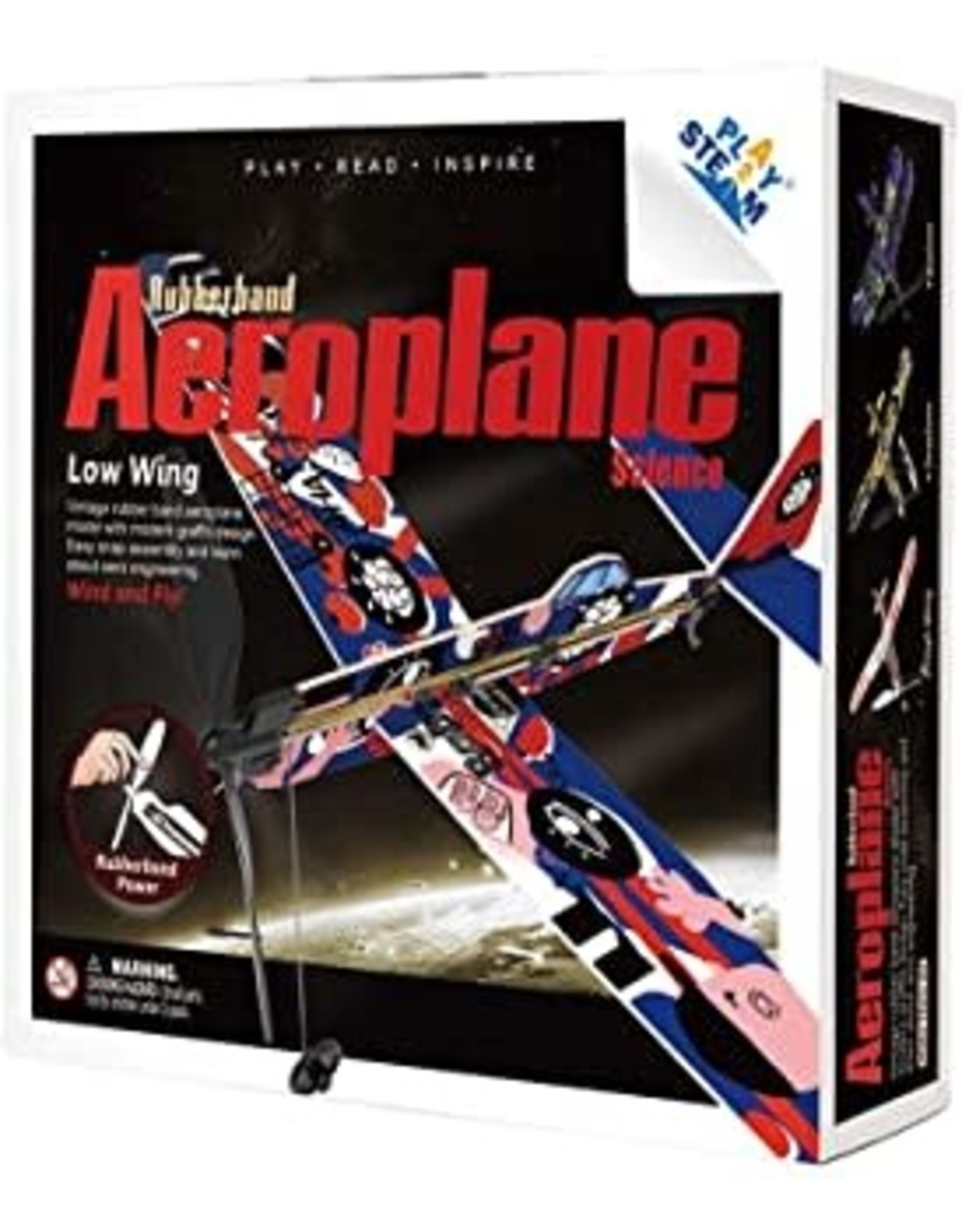 PlaySteam Rubber Band Airplane Low Wing