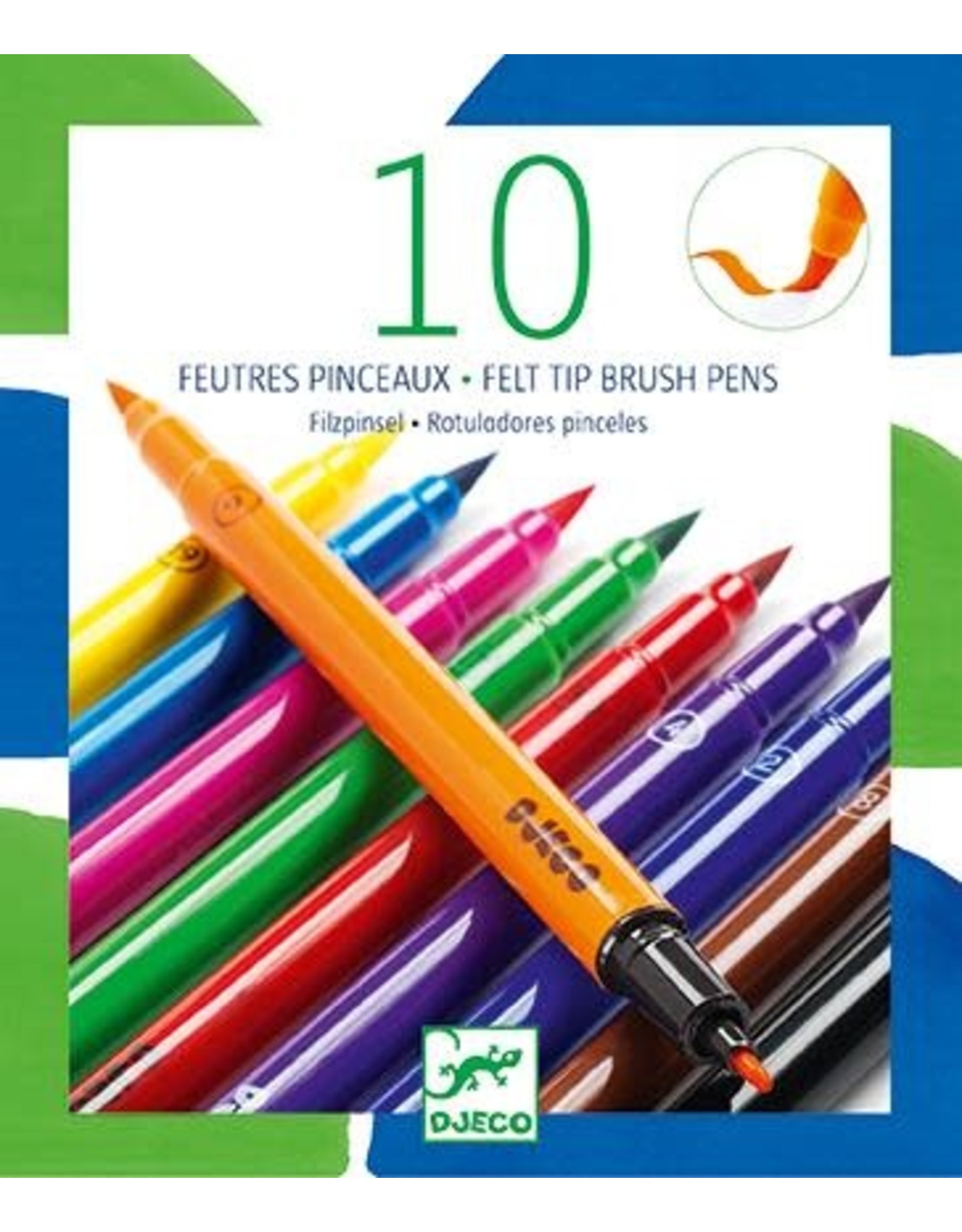 Djeco 10 Felt Tip Brush Pens