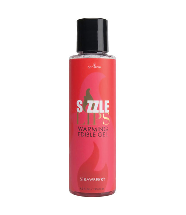 Sizzle Lips Warming Gel Bottle Strawberry 4.2oz