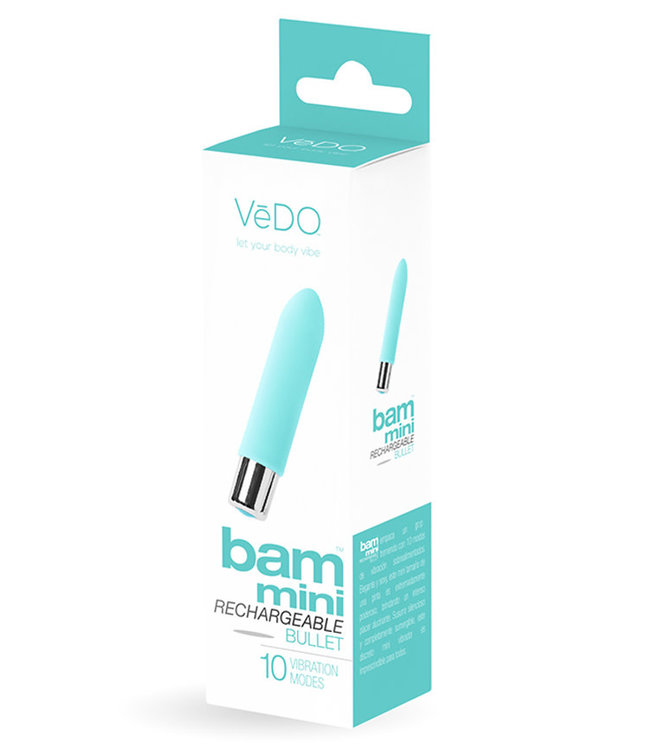 VeDO Bam Mini Rechargeable Bullet Vibe Tease Me Turquoise