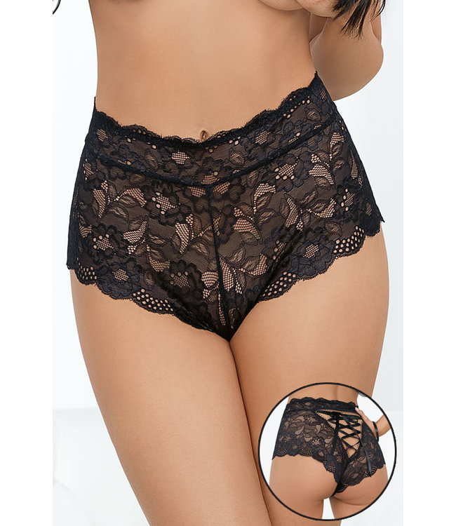 Black Hi-Waist Lace Fullback Panty 59134 - Karnation Intimate