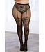 Plus Black Lace And Fishnet Pantyhose 0346X