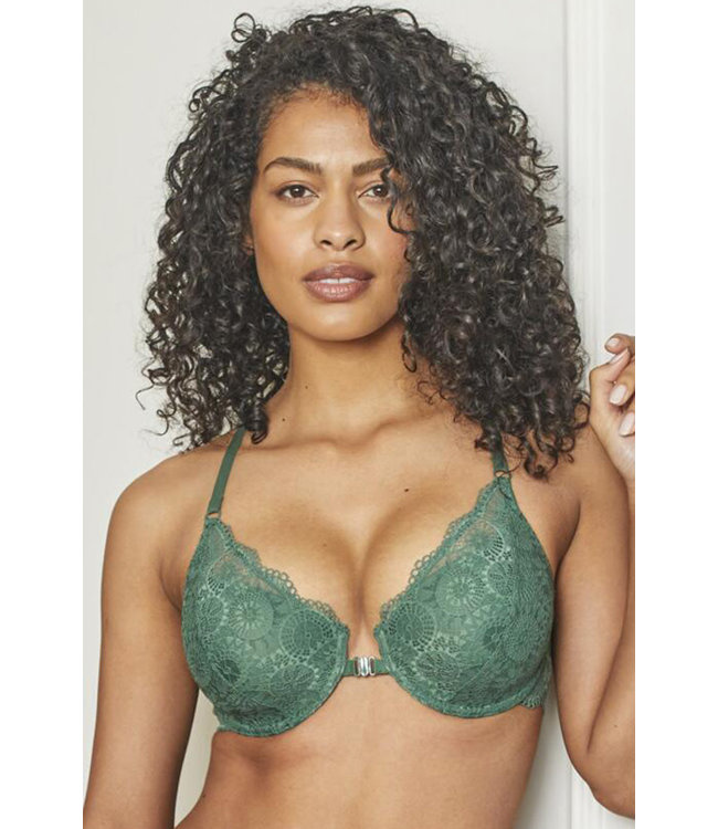 Front fastening padded bras