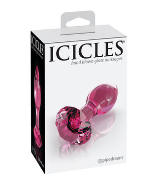 Icicles No. 79 Hand Blown Glass Diamond Butt Plug Pink