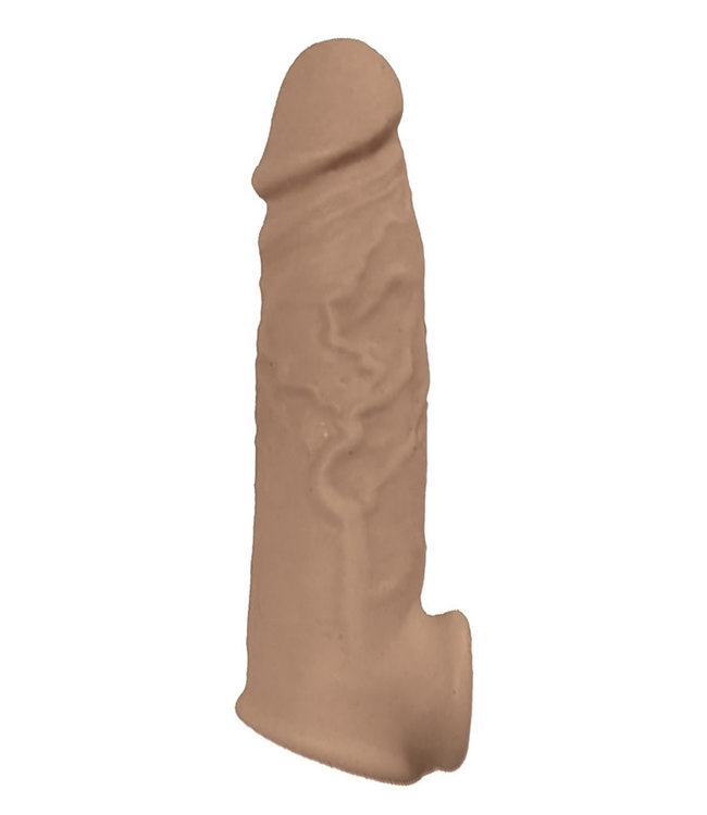 Natural Realskin Vibrating Penis Xtender Brown