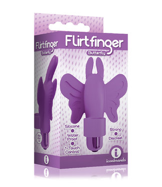 The 9's Flirt finger Butterfly Finger Vibrator Purple