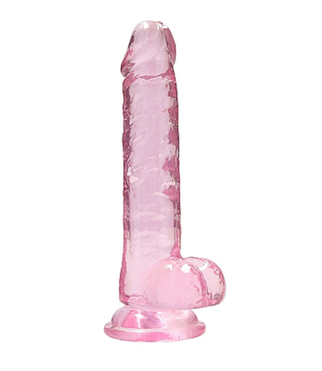 REALRoCK Crystal Clear Realistic Dildo With Balls 7" Pink