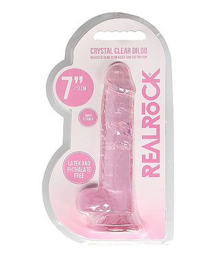 REALRoCK Crystal Clear Realistic Dildo With Balls 7" Pink