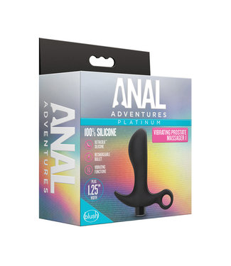 Anal Adventures Platinum Silicone Vibrating Prostate Massager 01 Black