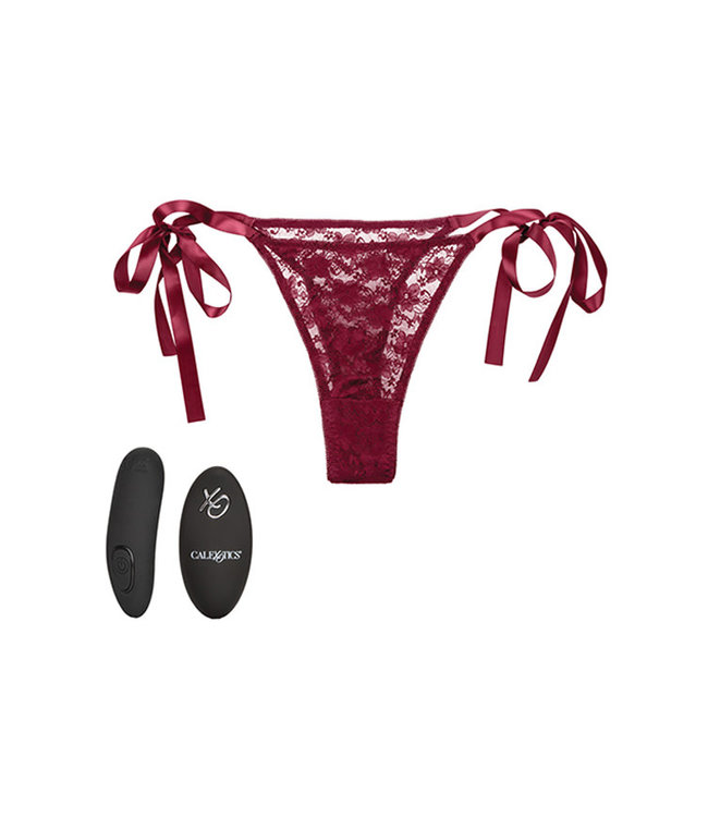 Remote Control Lace Thong Set Burgundy