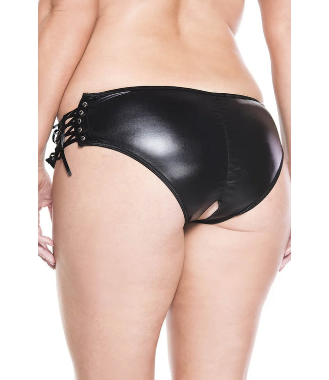 Plus Black We Look Crotchless Panty 10019Q
