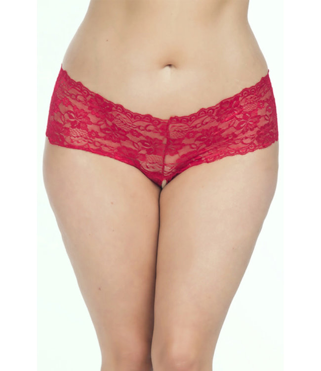 Plus Good Night Kiss Crotchless Boyshort 2025X