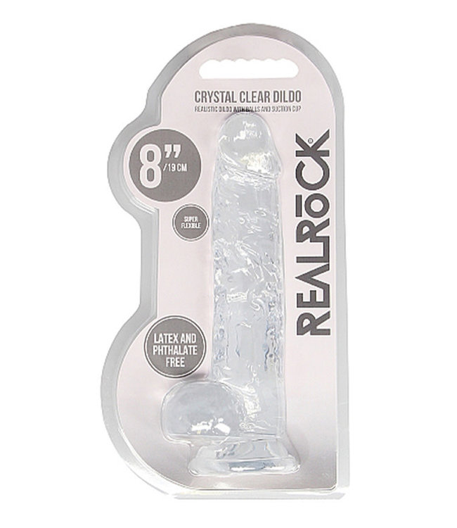 REALRoCK Crystal Clear Realistic Dildo With Balls 8in