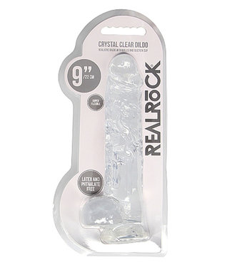 REALcock Crystal Clear Dildo With Balls 9"
