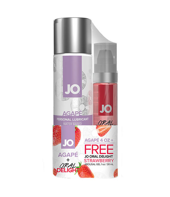 Pack of JO Agape 4 oz. and Oral Delight Strawberry 1 oz.