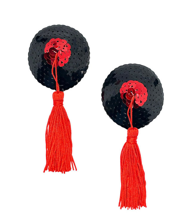 Black/Red Sequence Tassel Pasties